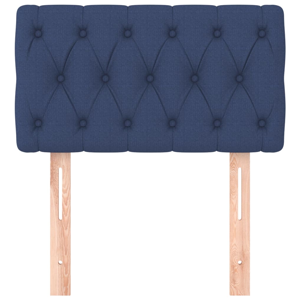 vidaXL Tăblie de pat, albastru, 80x7x78/88 cm, textil