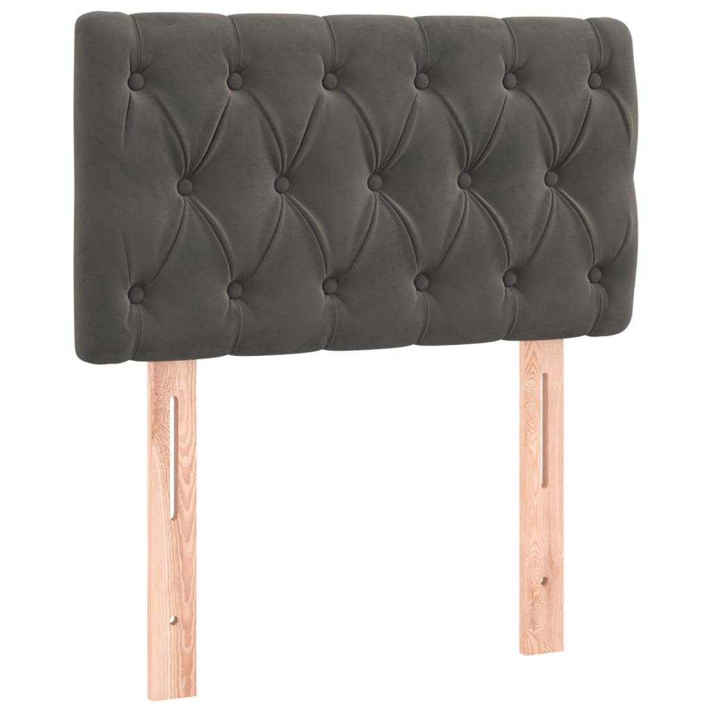 vidaXL Tăblie de pat, gri închis, 80x7x78/88 cm, catifea vidaXL Tăblie de pat, gri închis, 80x7x78/88 cm, catifea