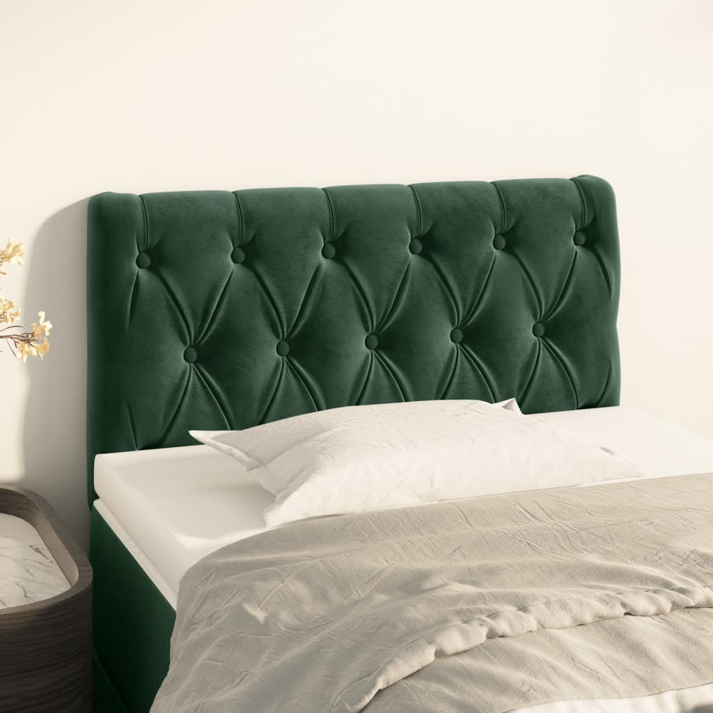 vidaXL Tăblie de pat, verde închis, 80x7x78/88 cm, catifea vidaXL Tăblie de pat, verde închis, 80x7x78/88 cm, catifea
