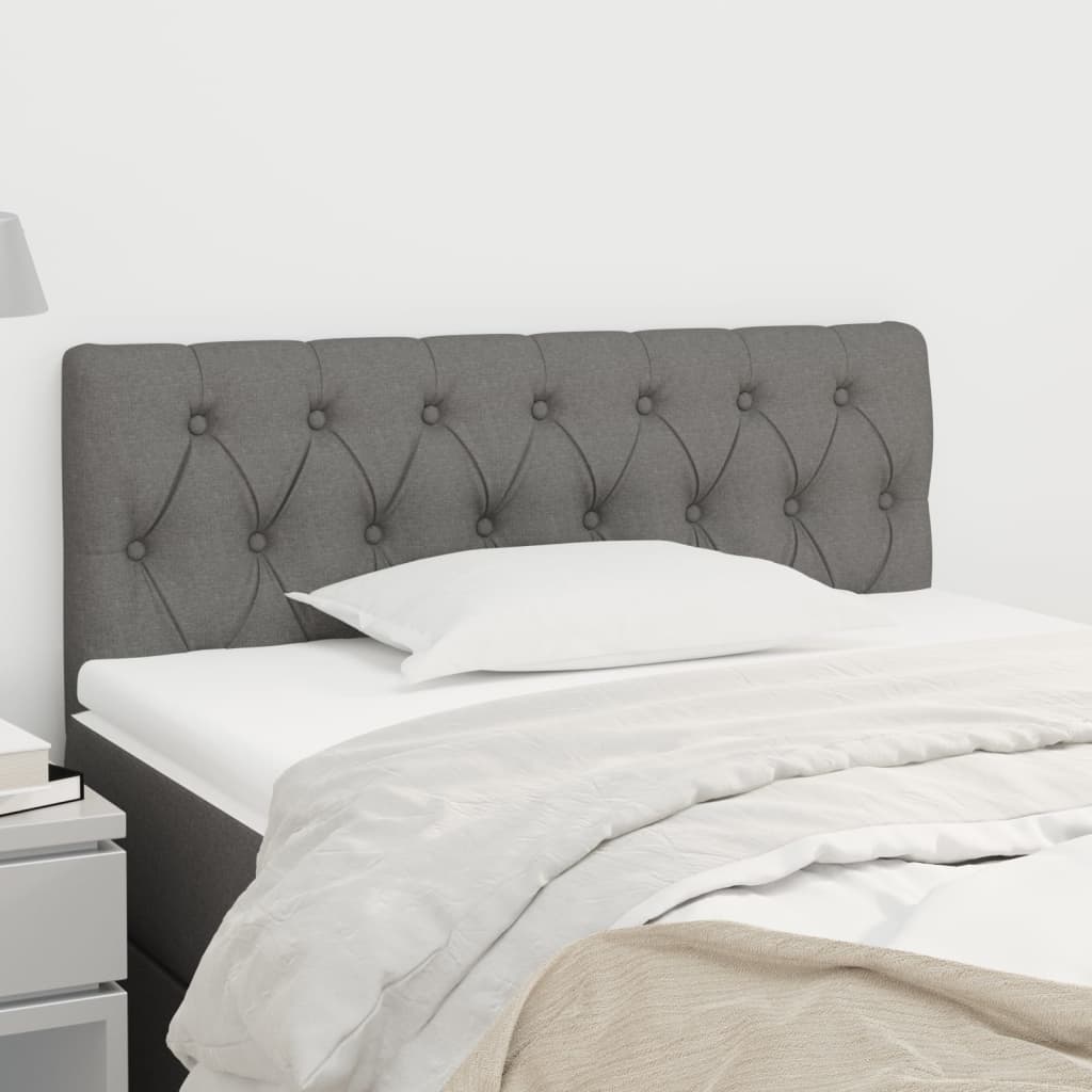 vidaXL Tăblie de pat, gri închis, 90x7x78/88 cm, textil vidaXL Tăblie de pat, gri închis, 90x7x78/88 cm, textil