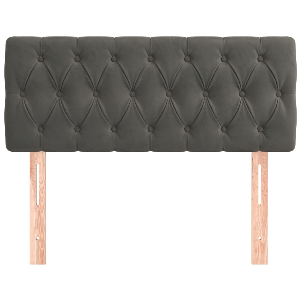 vidaXL Tăblie de pat, gri închis, 90x7x78/88 cm, catifea vidaXL Tăblie de pat, gri închis, 90x7x78/88 cm, catifea