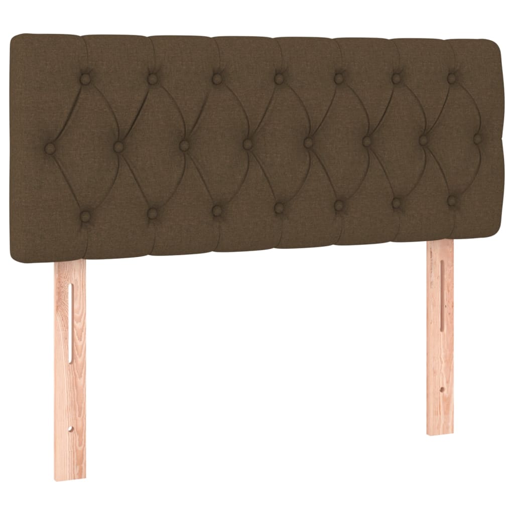 vidaXL Tăblie de pat, maro închis, 100x7x78/88 cm, textil vidaXL Tăblie de pat, maro închis, 100x7x78/88 cm, textil