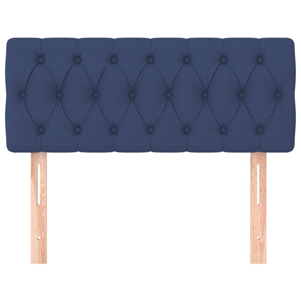 vidaXL Tăblie de pat, albastru, 100x7x78/88 cm, textil