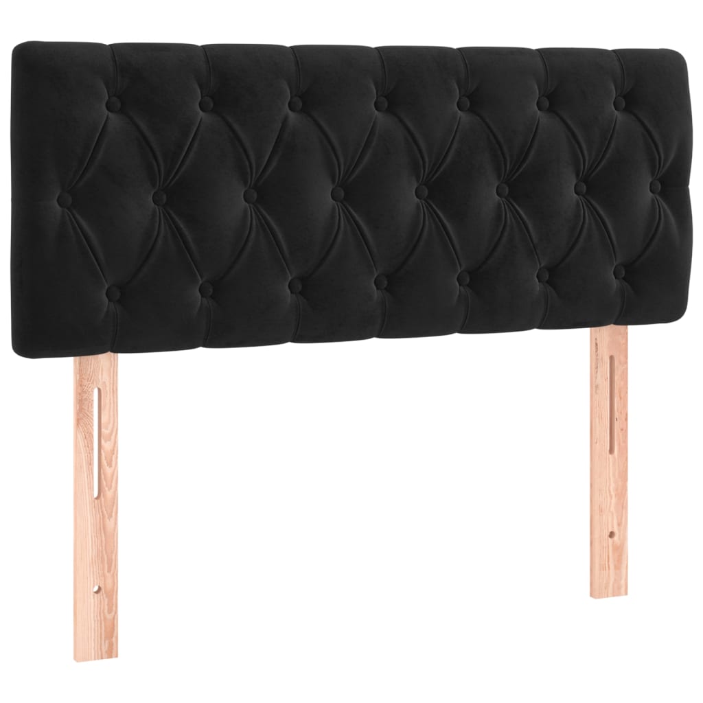 vidaXL Tăblie de pat, negru, 100x7x78/88 cm, catifea vidaXL Tăblie de pat, negru, 100x7x78/88 cm, catifea