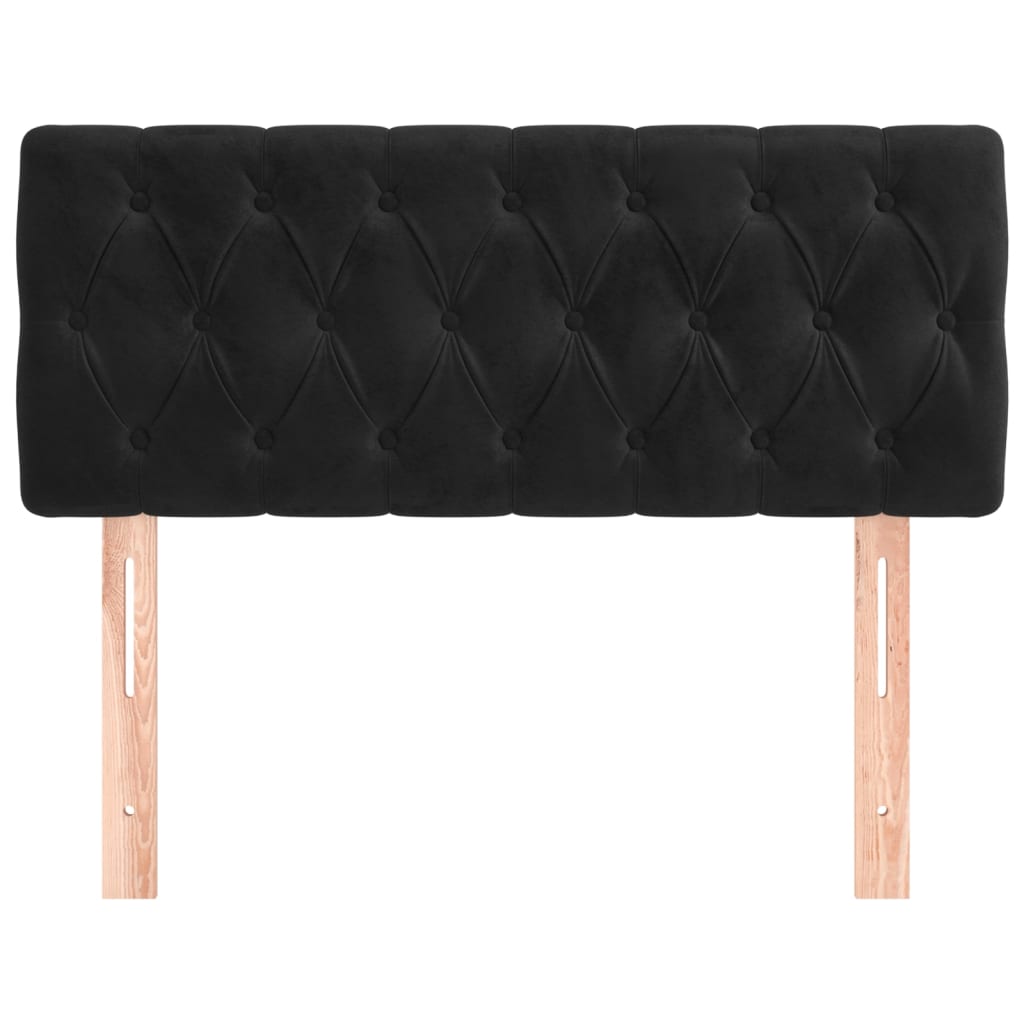 vidaXL Tăblie de pat, negru, 100x7x78/88 cm, catifea vidaXL Tăblie de pat, negru, 100x7x78/88 cm, catifea