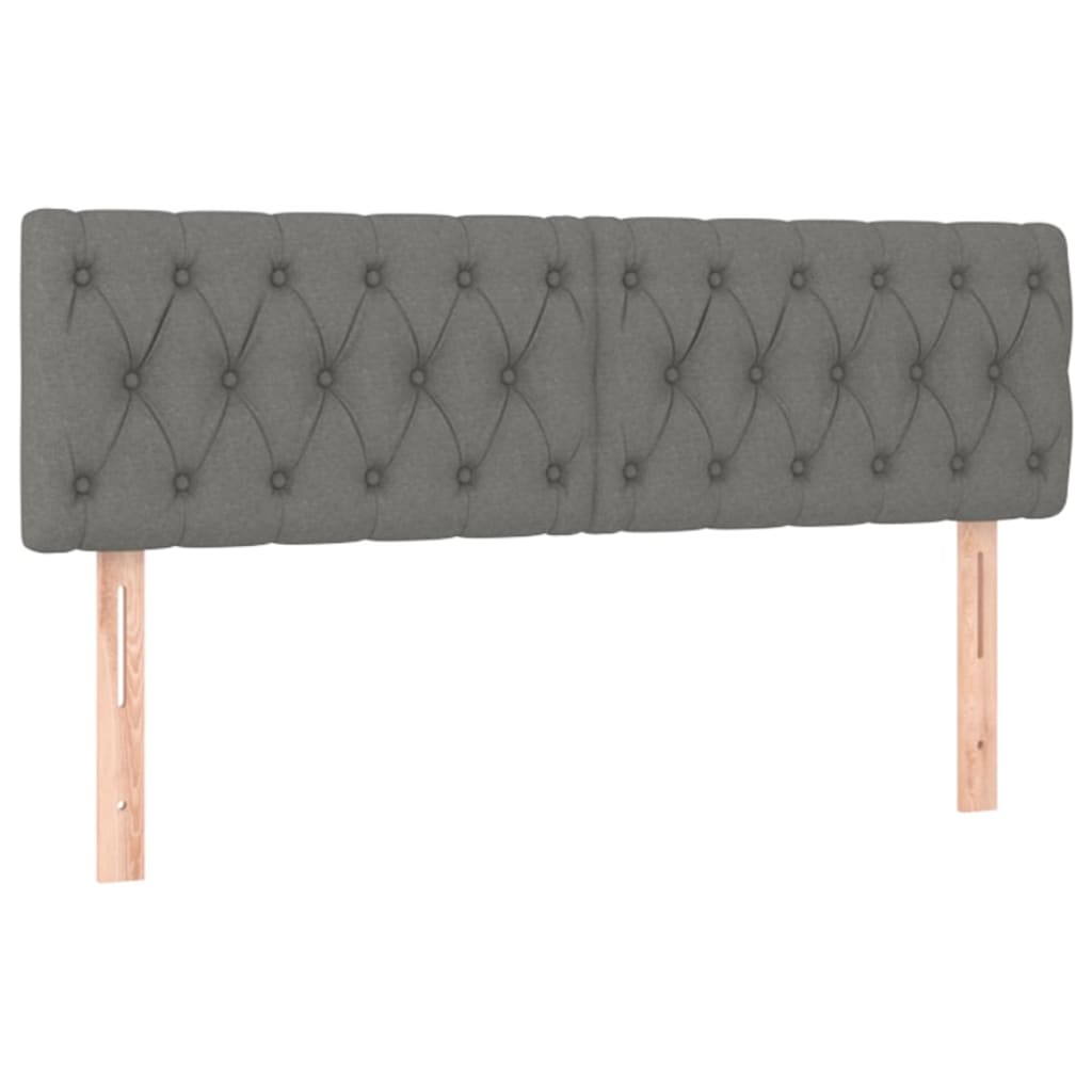 vidaXL Tăblii de pat, 2 buc, gri închis, 72x7x78/88 cm, textil vidaXL Tăblii de pat, 2 buc, gri închis, 72x7x78/88 cm, textil
