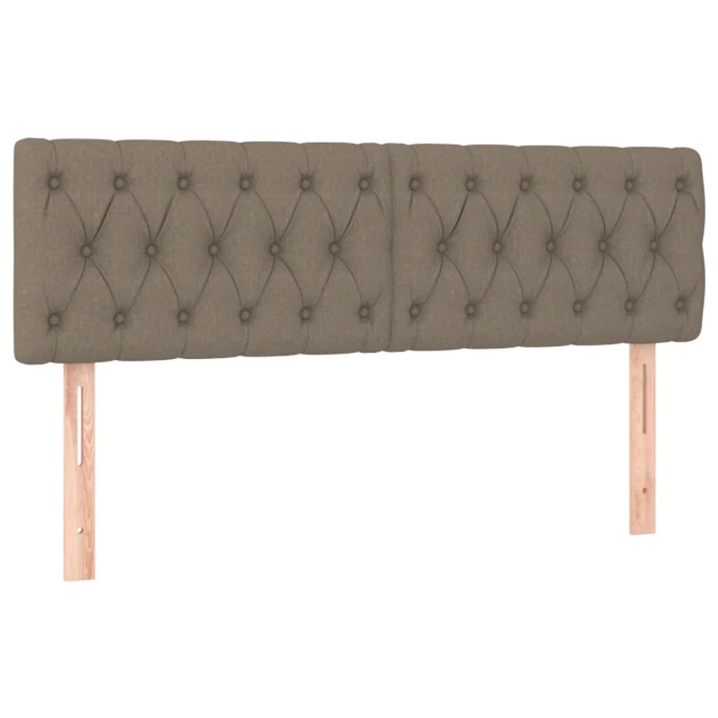 vidaXL Tăblii de pat, 2 buc, gri taupe, 72x7x78/88 cm, textil