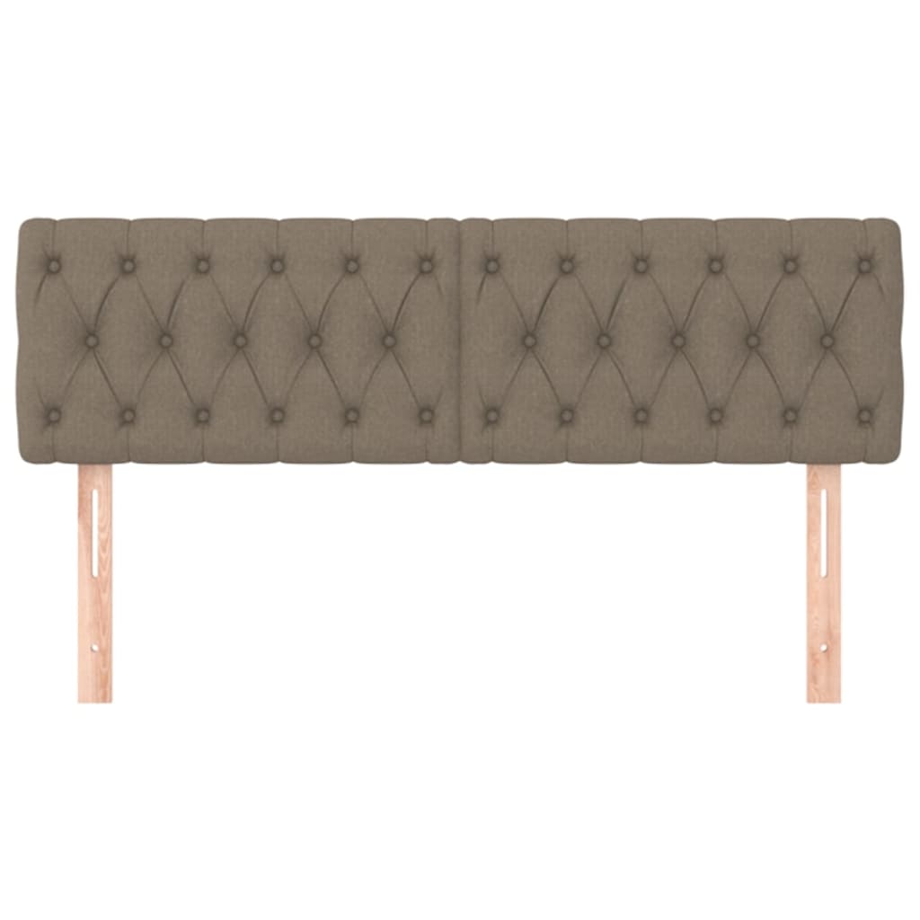 vidaXL Tăblii de pat, 2 buc, gri taupe, 72x7x78/88 cm, textil