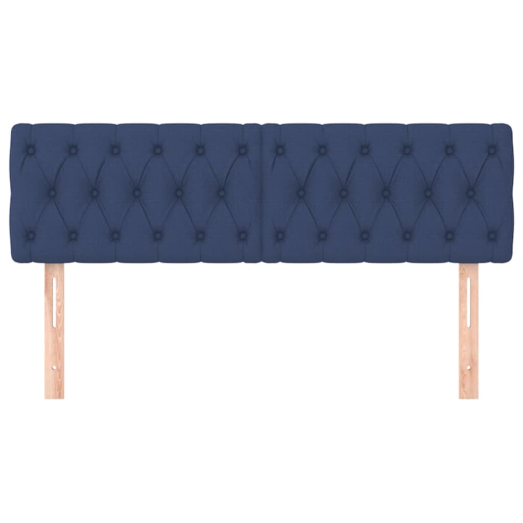 vidaXL Tăblii de pat, 2 buc, albastru, 72x7x78/88 cm, textil vidaXL Tăblii de pat, 2 buc, albastru, 72x7x78/88 cm, textil