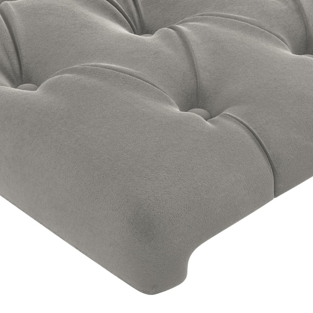 vidaXL Tăblii de pat, 2 buc, gri deschis, 72x7x78/88 cm, catifea vidaXL Tăblii de pat, 2 buc, gri deschis, 72x7x78/88 cm, catifea