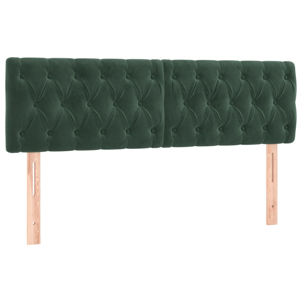 vidaXL Tăblii de pat, 2 buc, verde închis, 72x7x78/88 cm, catifea
