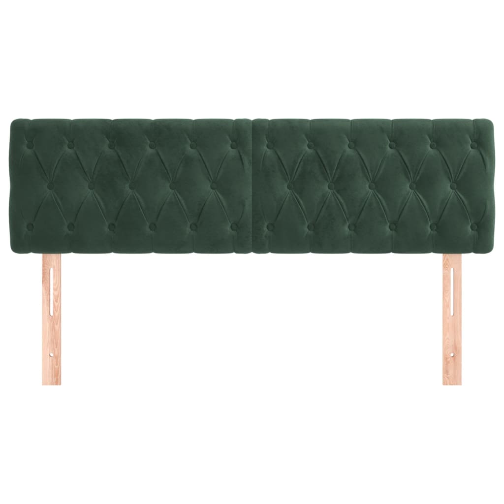 vidaXL Tăblii de pat, 2 buc, verde închis, 72x7x78/88 cm, catifea
