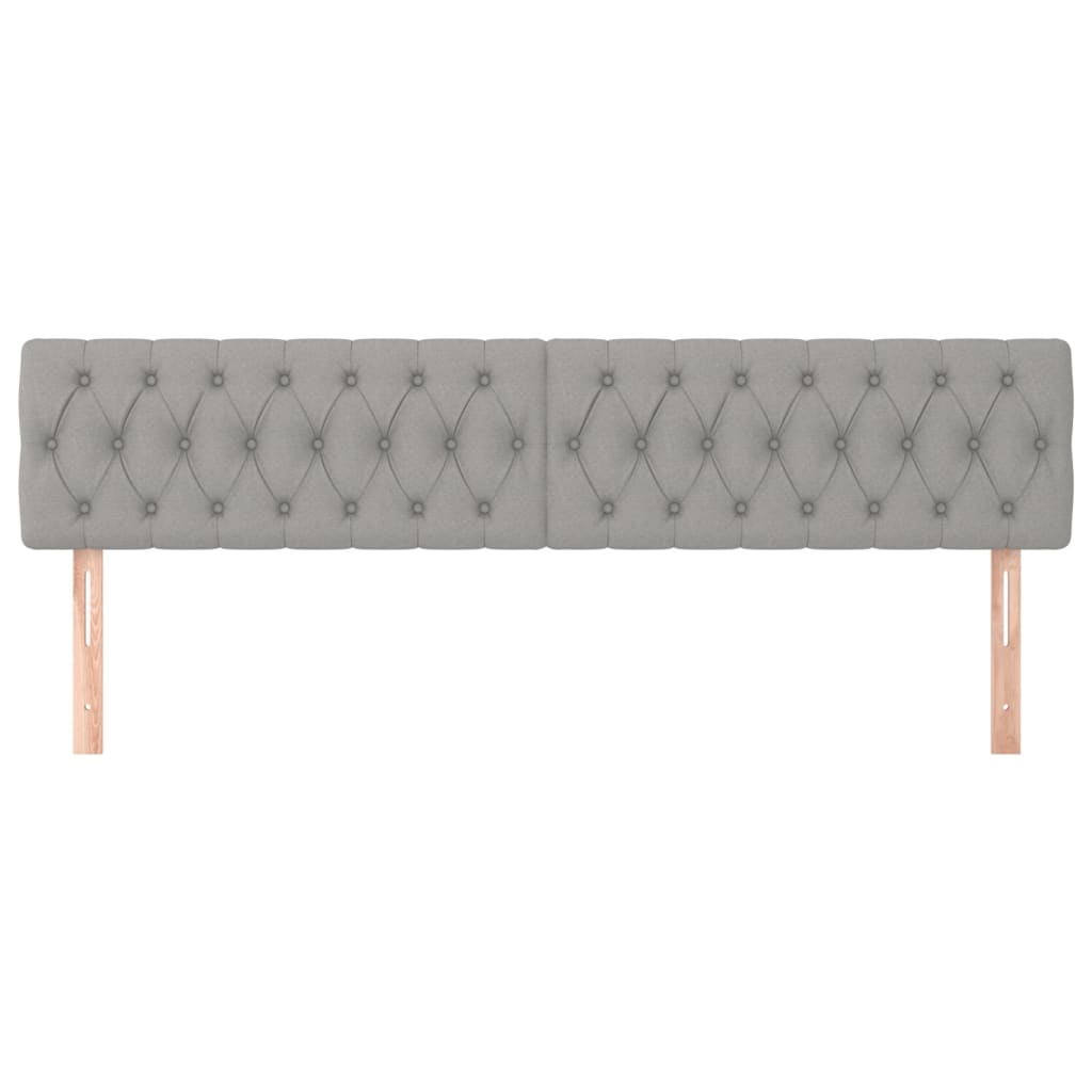 vidaXL Tăblii de pat, 2 buc, gri deschis, 90x7x78/88 cm, textil