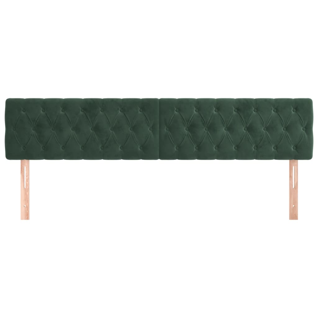 vidaXL Tăblii de pat, 2 buc, verde închis, 90x7x78/88 cm, catifea vidaXL Tăblii de pat, 2 buc, verde închis, 90x7x78/88 cm, catifea