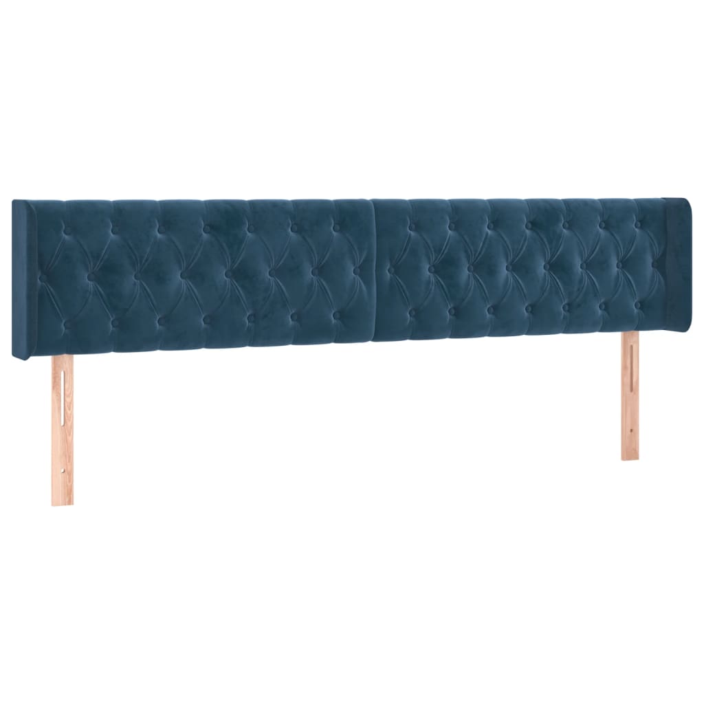 vidaXL Tăblii de pat, 2 buc, albastru închis, 90x7x78/88 cm, catifea vidaXL Tăblii de pat, 2 buc, albastru închis, 90x7x78/88 cm, catifea