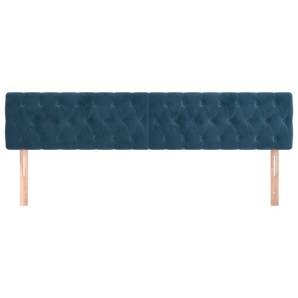 vidaXL Tăblii de pat, 2 buc, albastru închis, 90x7x78/88 cm, catifea vidaXL Tăblii de pat, 2 buc, albastru închis, 90x7x78/88 cm, catifea