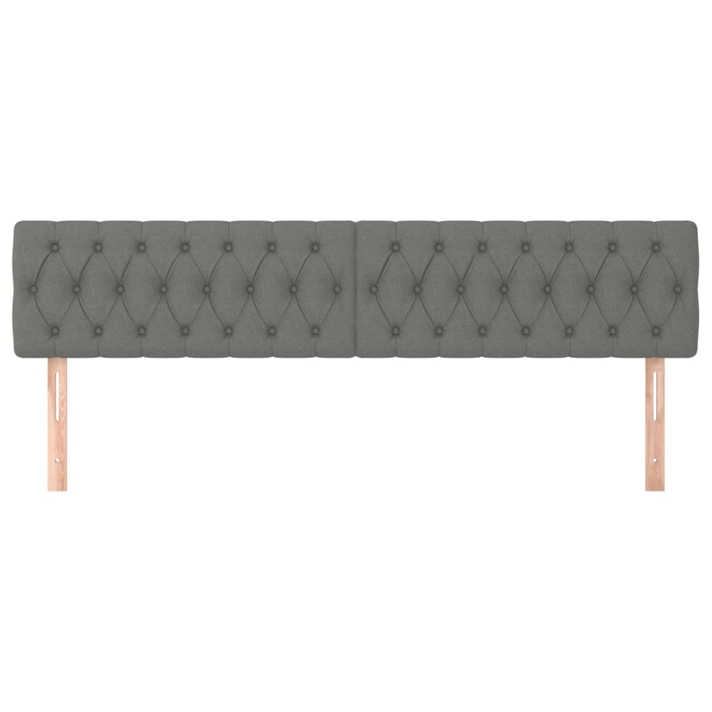 vidaXL Tăblii de pat, 2 buc, gri închis, 100x7x78/88 cm, textil vidaXL Tăblii de pat, 2 buc, gri închis, 100x7x78/88 cm, textil