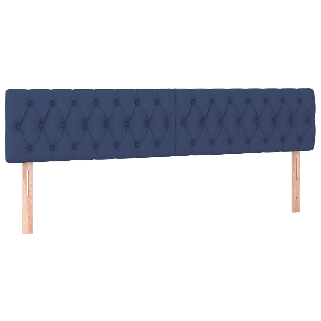 vidaXL Tăblii de pat, 2 buc, albastru, 100x7x78/88 cm, textil vidaXL Tăblii de pat, 2 buc, albastru, 100x7x78/88 cm, textil