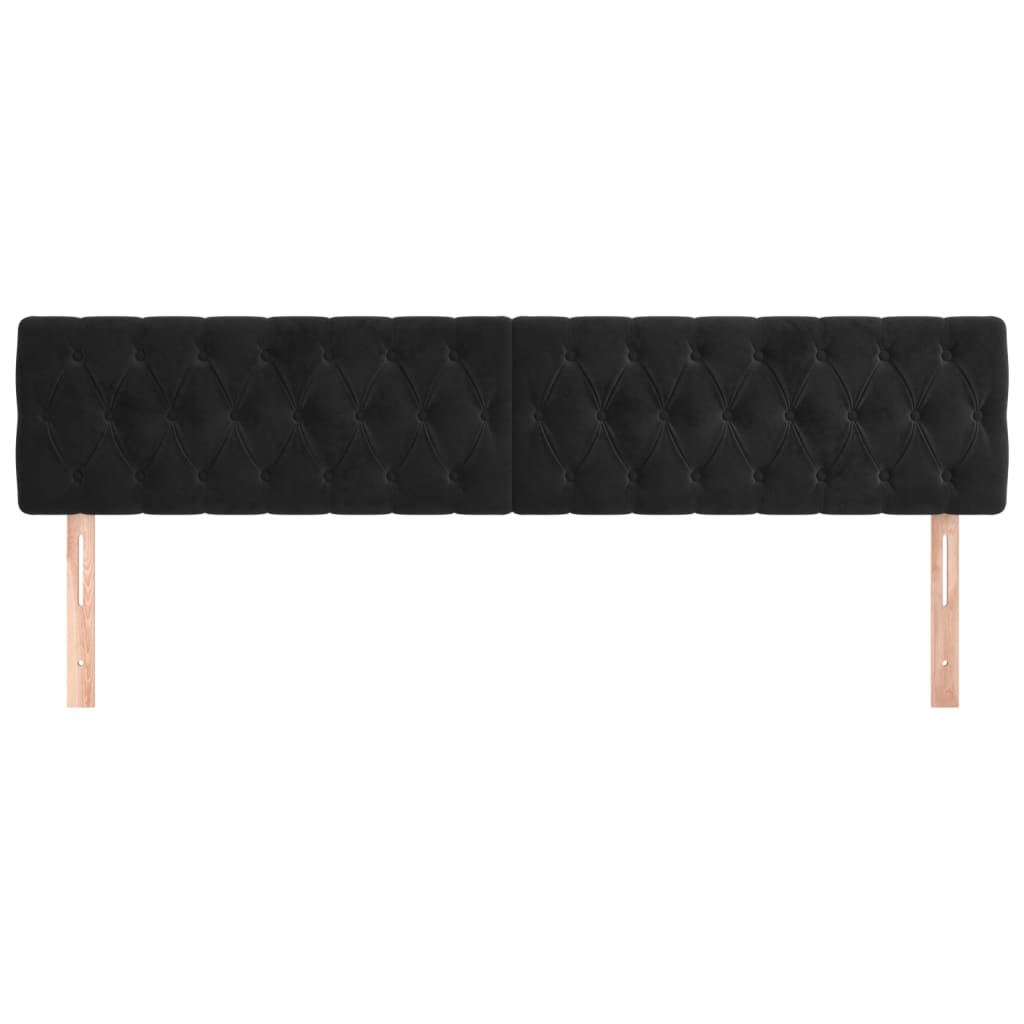 vidaXL Tăblii de pat, 2 buc, negru, 100x7x78/88 cm, catifea vidaXL Tăblii de pat, 2 buc, negru, 100x7x78/88 cm, catifea