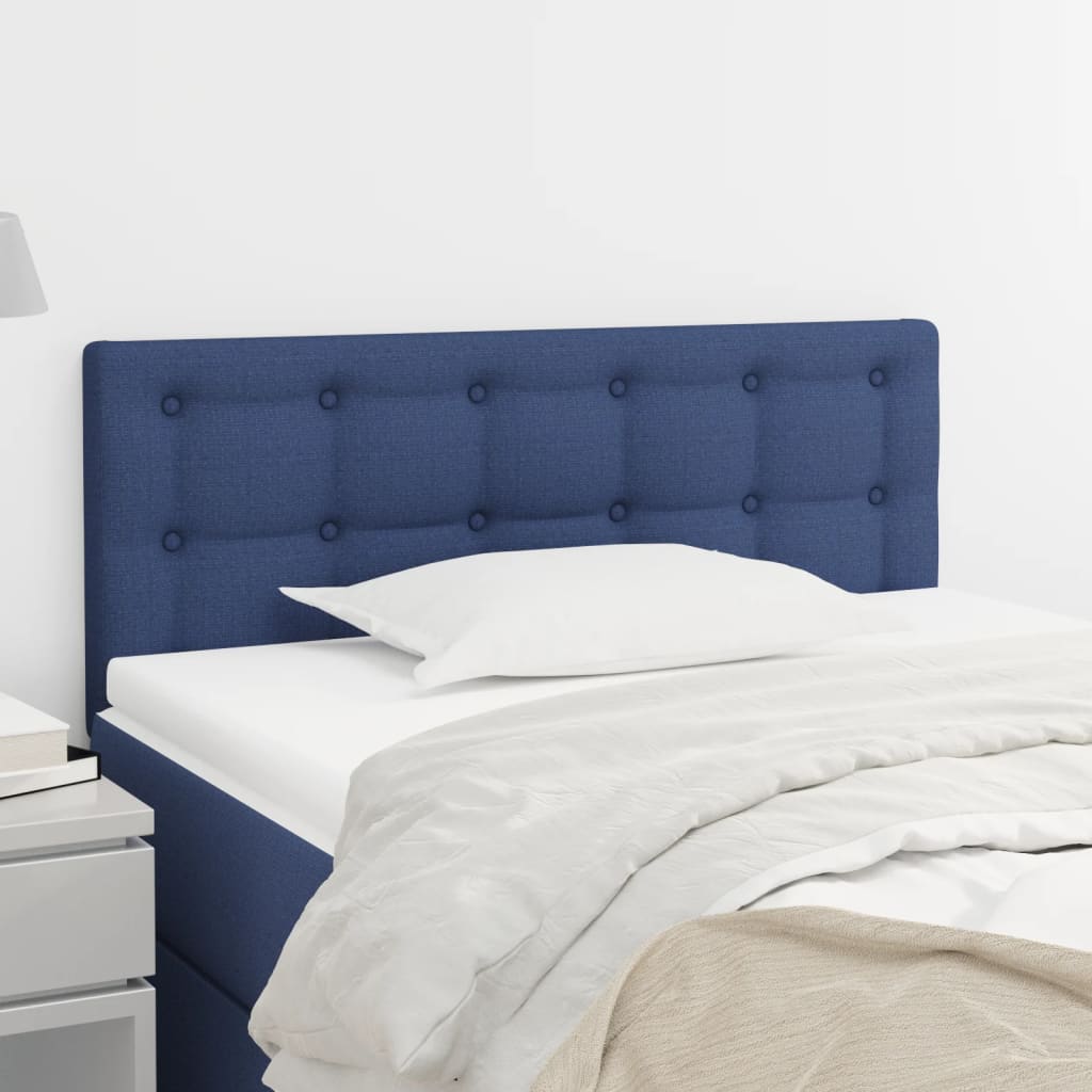 vidaXL Tăblie de pat, albastru, 80x5x78/88 cm, textil