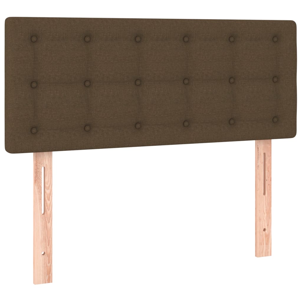 vidaXL Tăblie de pat, maro închis, 90x5x78/88 cm, textil vidaXL Tăblie de pat, maro închis, 90x5x78/88 cm, textil