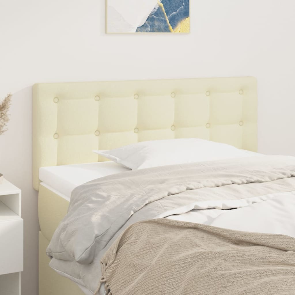 vidaXL Tăblie de pat, crem, 100x5x78/88 cm, piele ecologică