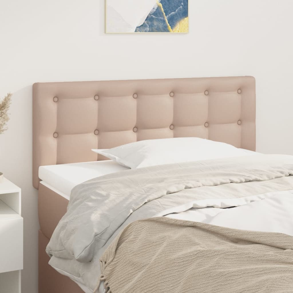 vidaXL Tăblie de pat, cappuccino, 100x5x78/88 cm, piele ecologică