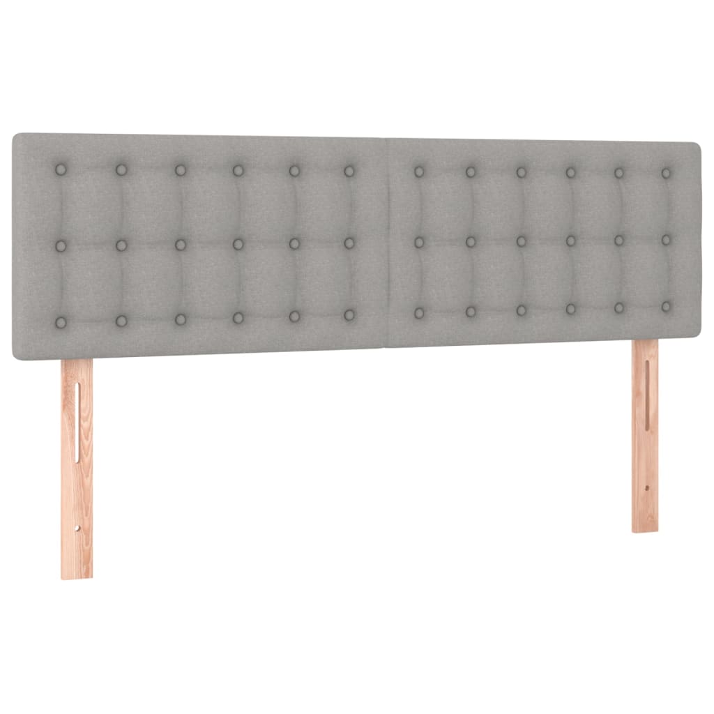 vidaXL Tăblii de pat, 2 buc., gri deschis, 72x5x78/88 cm, textil vidaXL Tăblii de pat, 2 buc., gri deschis, 72x5x78/88 cm, textil