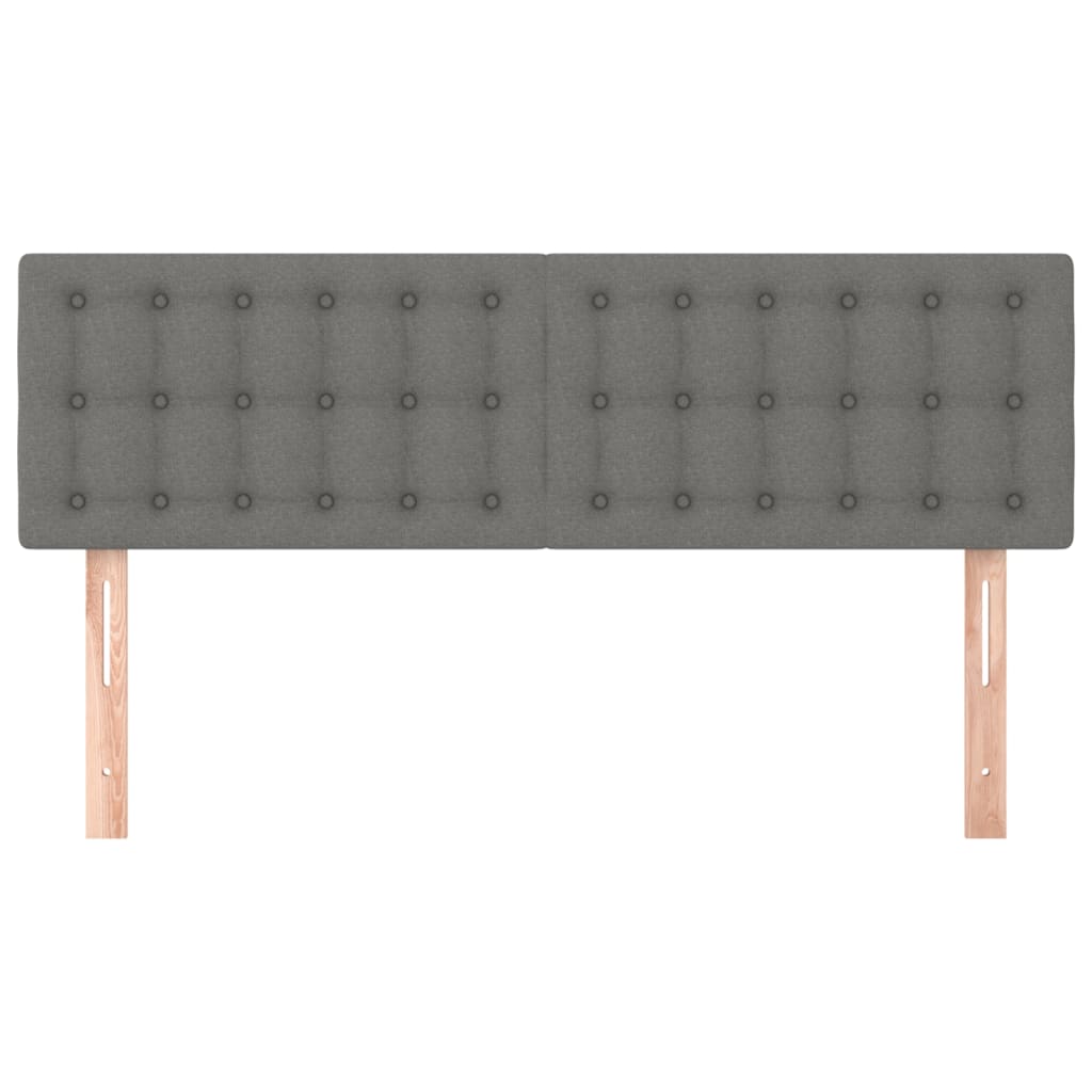 vidaXL Tăblii de pat, 2 buc., gri închis, 72x5x78/88 cm, textil vidaXL Tăblii de pat, 2 buc., gri închis, 72x5x78/88 cm, textil