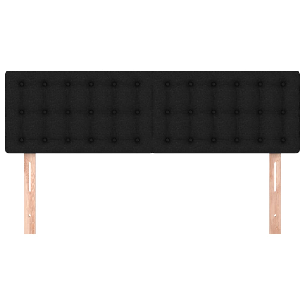 vidaXL Tăblii de pat, 2 buc., negru, 72x5x78/88 cm, textil vidaXL Tăblii de pat, 2 buc., negru, 72x5x78/88 cm, textil