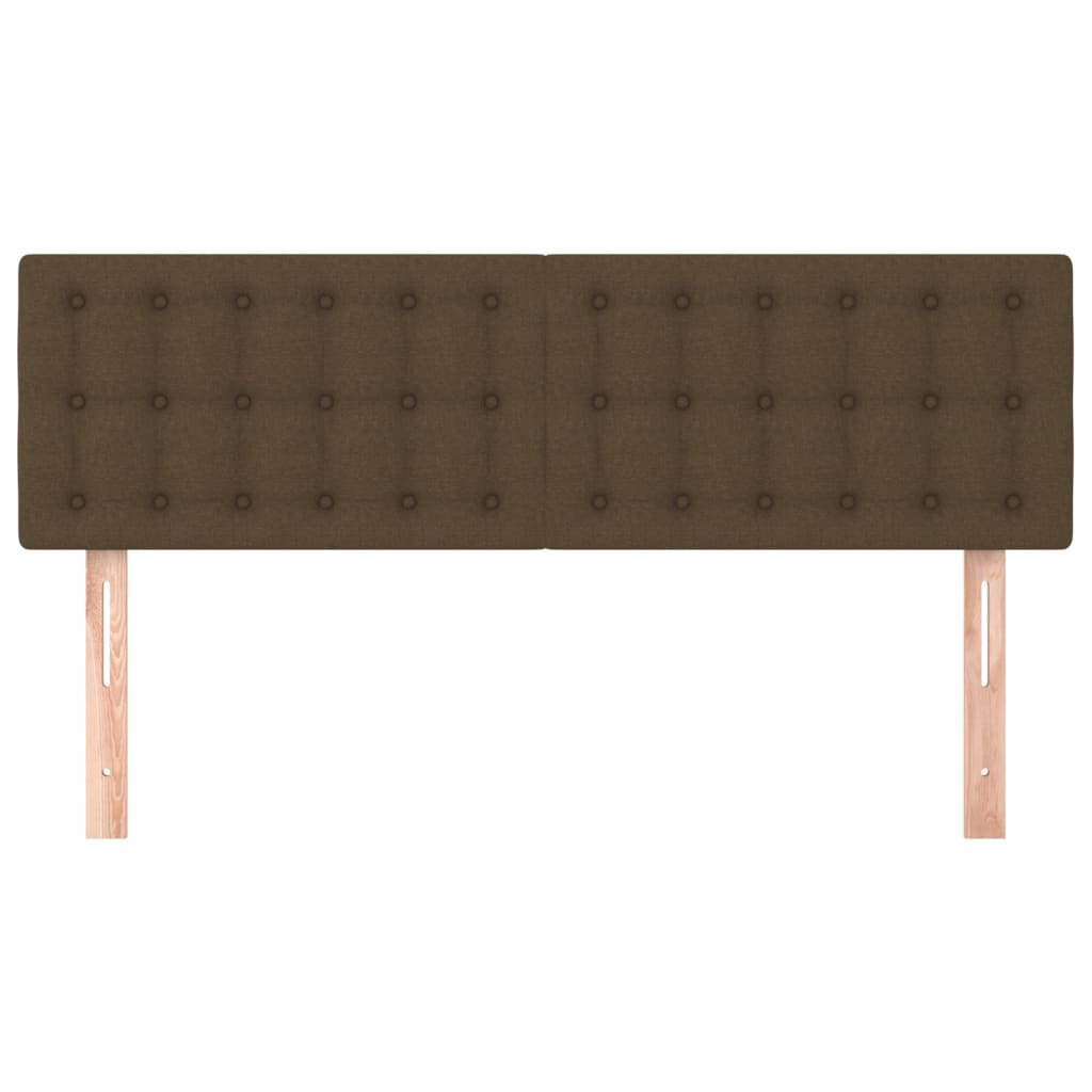 vidaXL Tăblii de pat, 2 buc., maro închis, 72x5x78/88 cm, textil vidaXL Tăblii de pat, 2 buc., maro închis, 72x5x78/88 cm, textil