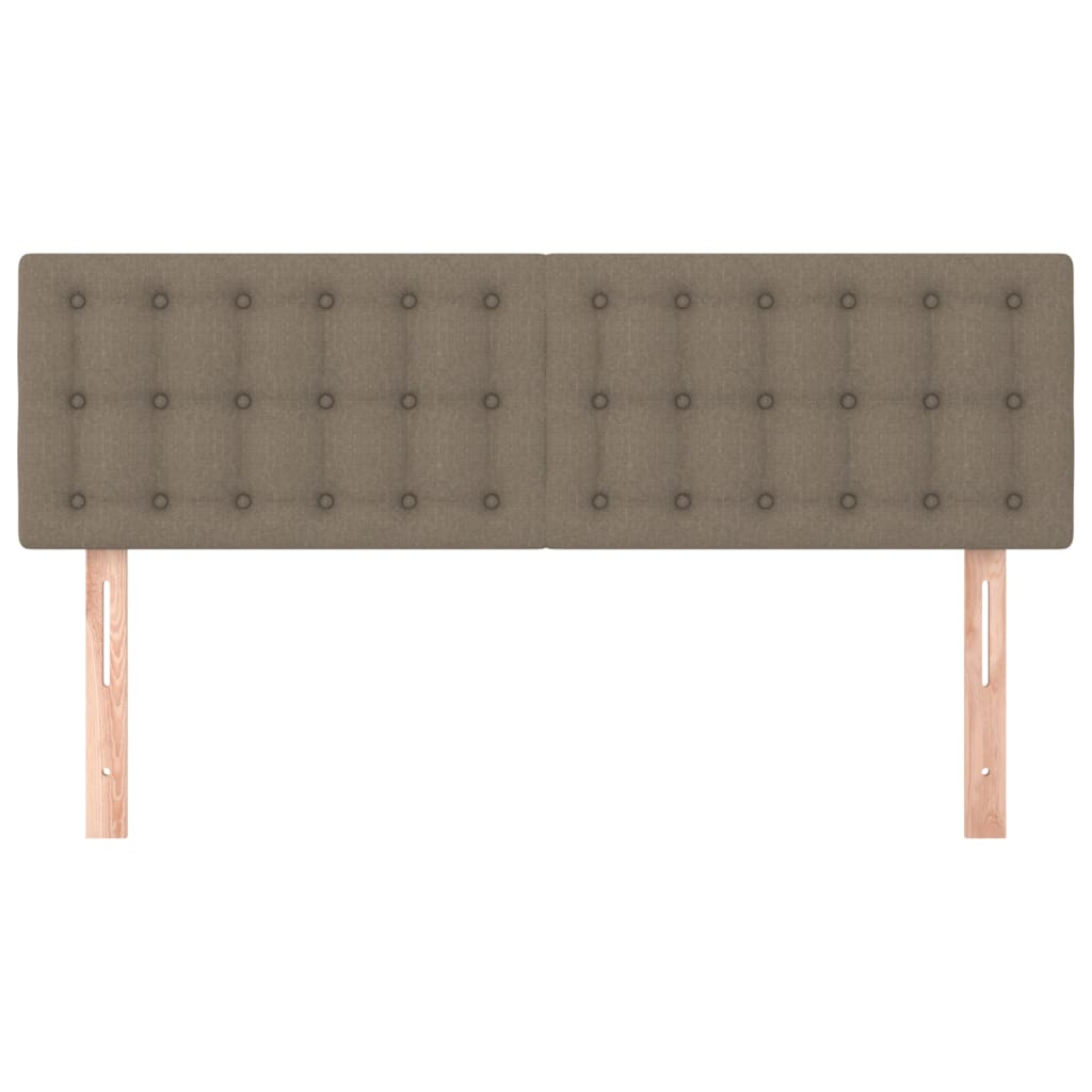 vidaXL Tăblii de pat, 2 buc., gri taupe, 72x5x78/88 cm, textil vidaXL Tăblii de pat, 2 buc., gri taupe, 72x5x78/88 cm, textil