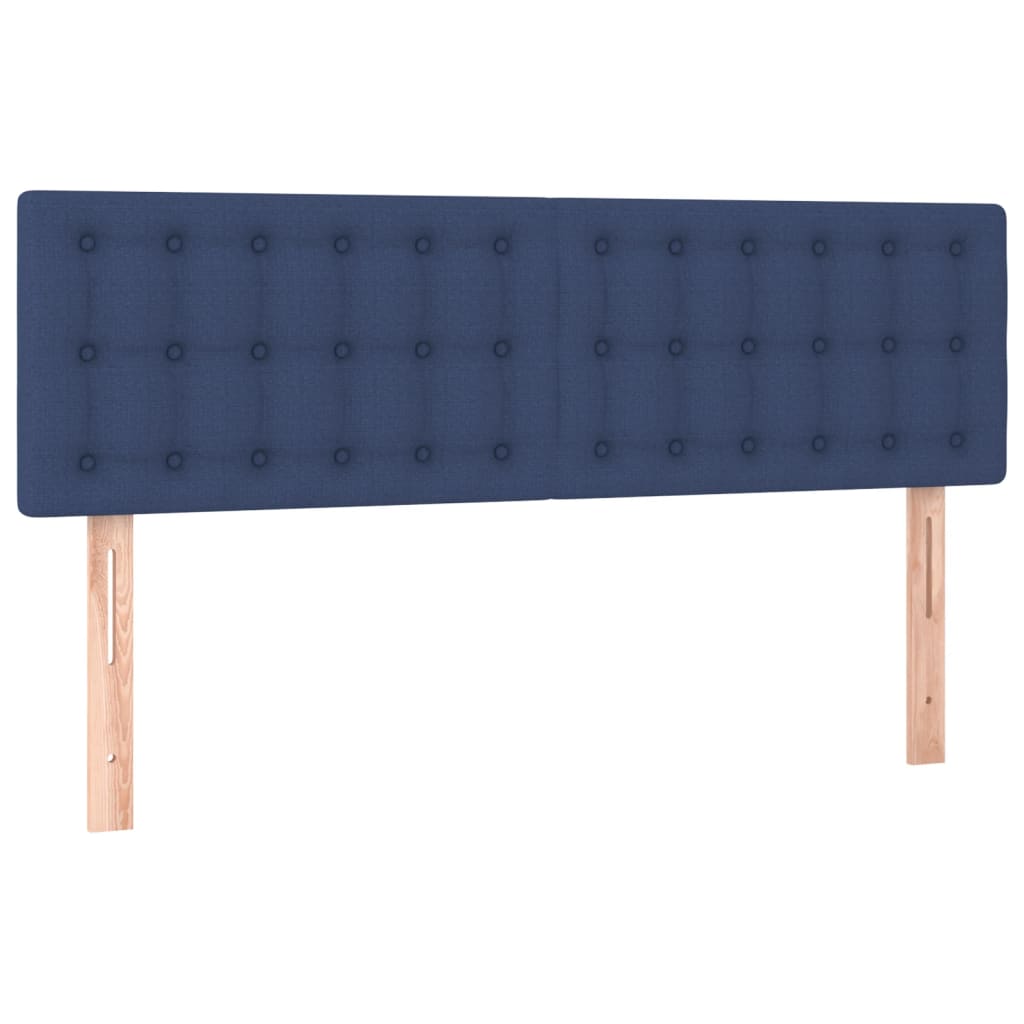 vidaXL Tăblii de pat, 2 buc., albastru, 72x5x78/88 cm, textil vidaXL Tăblii de pat, 2 buc., albastru, 72x5x78/88 cm, textil