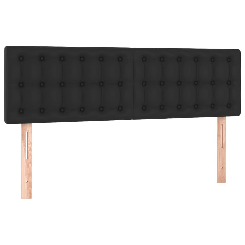 vidaXL Tăblii de pat, 2 buc., negru, 72x5x78/88 cm, piele ecologică vidaXL Tăblii de pat, 2 buc., negru, 72x5x78/88 cm, piele ecologică