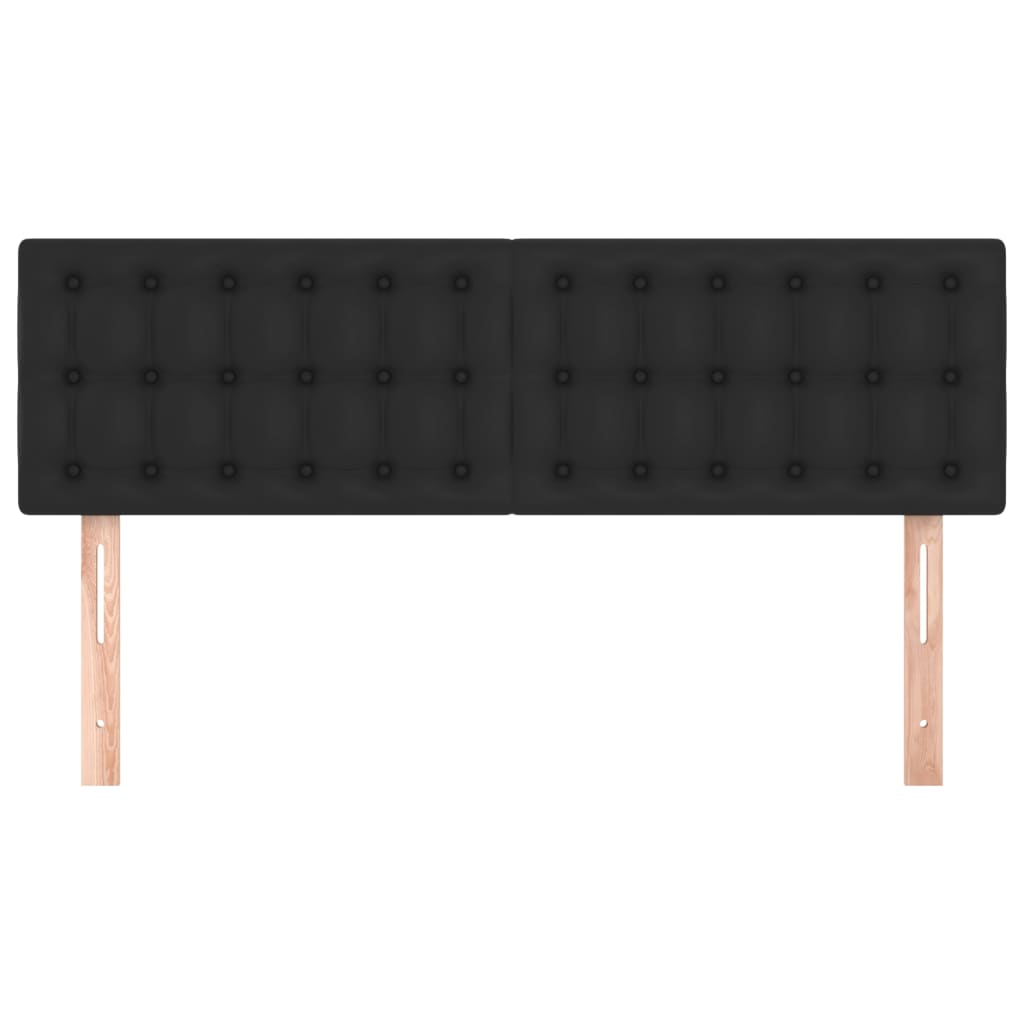 vidaXL Tăblii de pat, 2 buc., negru, 72x5x78/88 cm, piele ecologică vidaXL Tăblii de pat, 2 buc., negru, 72x5x78/88 cm, piele ecologică