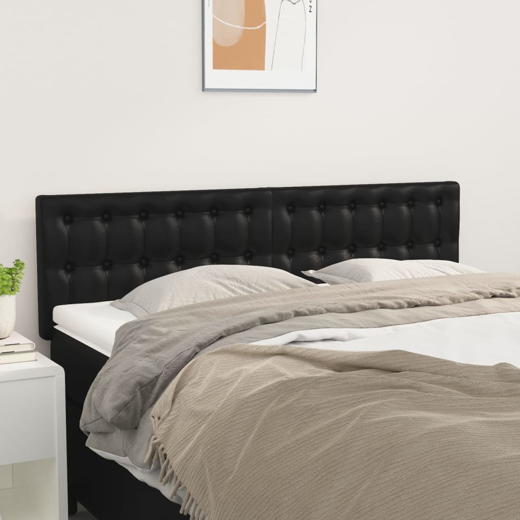 vidaXL Tăblii de pat, 2 buc., negru, 72x5x78/88 cm, piele ecologică vidaXL Tăblii de pat, 2 buc., negru, 72x5x78/88 cm, piele ecologică