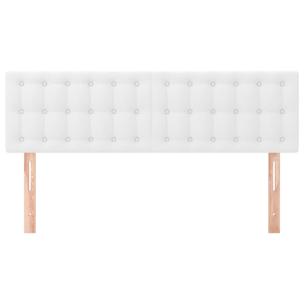 vidaXL Tăblii de pat, 2 buc., alb, 72x5x78/88 cm, piele ecologică vidaXL Tăblii de pat, 2 buc., alb, 72x5x78/88 cm, piele ecologică