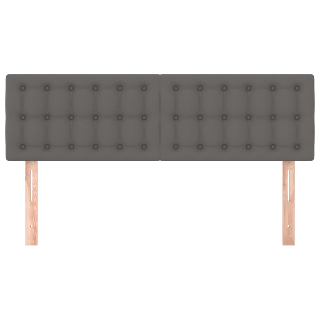 vidaXL Tăblii de pat, 2 buc., gri, 72x5x78/88 cm, piele ecologică vidaXL Tăblii de pat, 2 buc., gri, 72x5x78/88 cm, piele ecologică