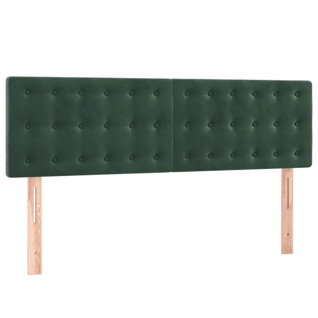 vidaXL Tăblii de pat, 2 buc., verde închis, 72x5x78/88 cm, catifea vidaXL Tăblii de pat, 2 buc., verde închis, 72x5x78/88 cm, catifea
