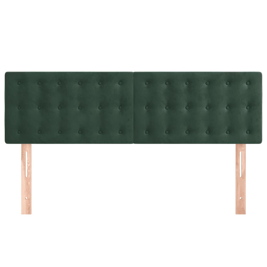 vidaXL Tăblii de pat, 2 buc., verde închis, 72x5x78/88 cm, catifea vidaXL Tăblii de pat, 2 buc., verde închis, 72x5x78/88 cm, catifea