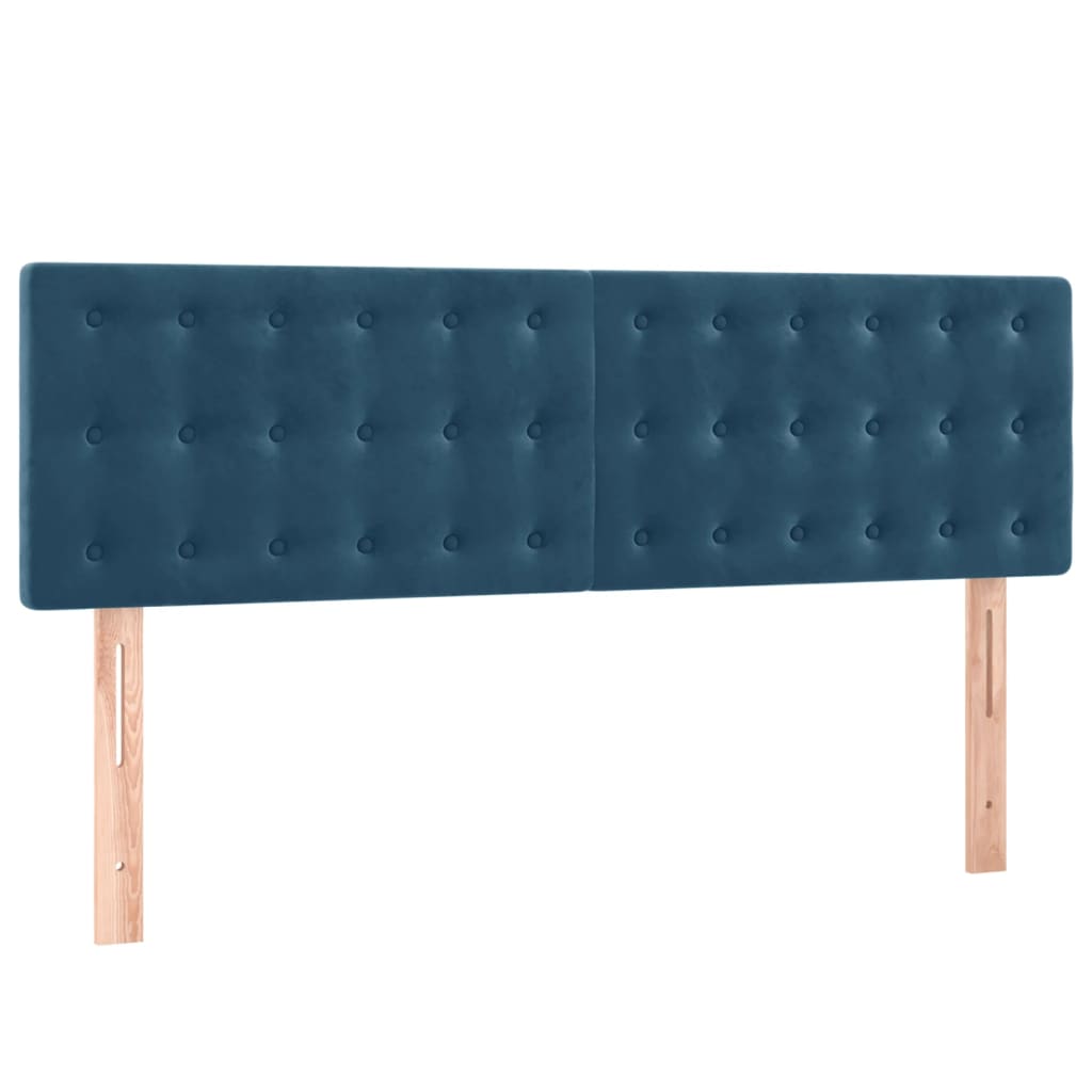 vidaXL Tăblii de pat, 2 buc., albastru închis, 72x5x78/88 cm, catifea vidaXL Tăblii de pat, 2 buc., albastru închis, 72x5x78/88 cm, catifea