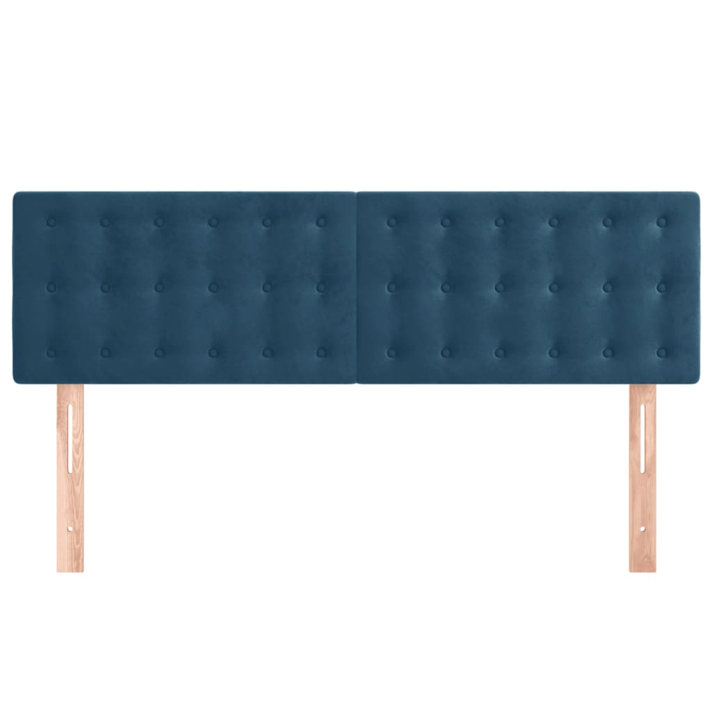 vidaXL Tăblii de pat, 2 buc., albastru închis, 72x5x78/88 cm, catifea vidaXL Tăblii de pat, 2 buc., albastru închis, 72x5x78/88 cm, catifea