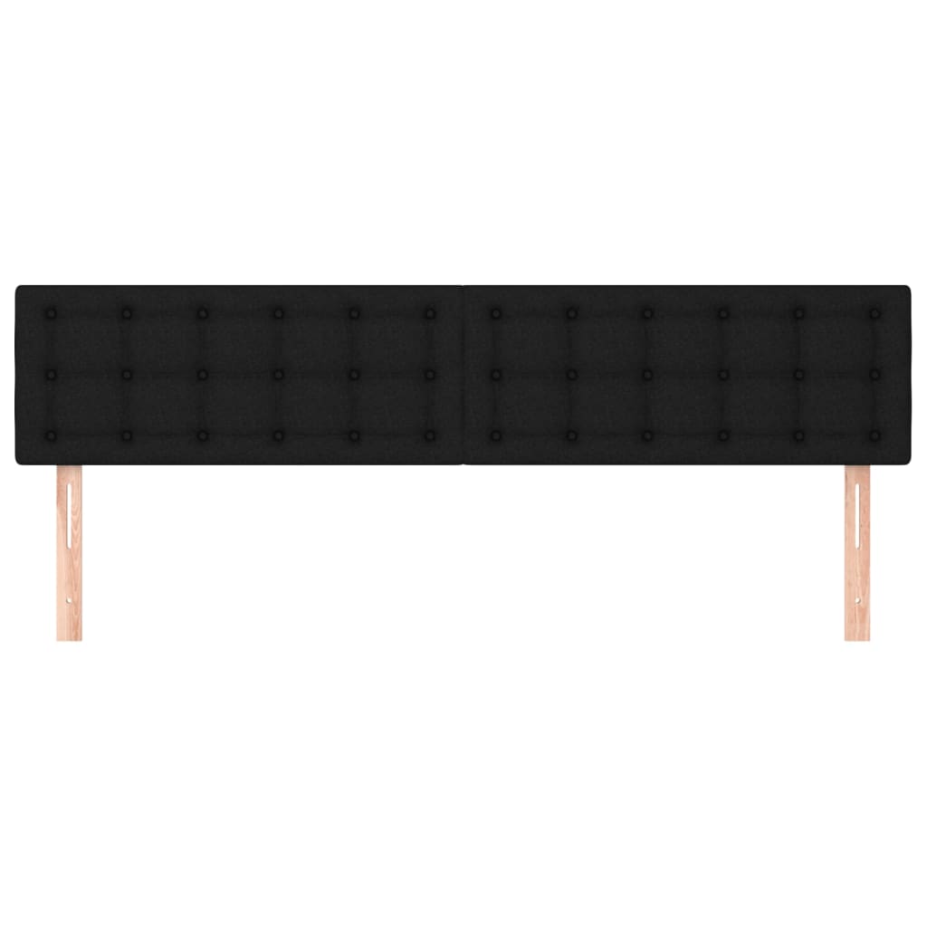 vidaXL Tăblii de pat, 2 buc, negru, 80x5x78/88 cm, textil