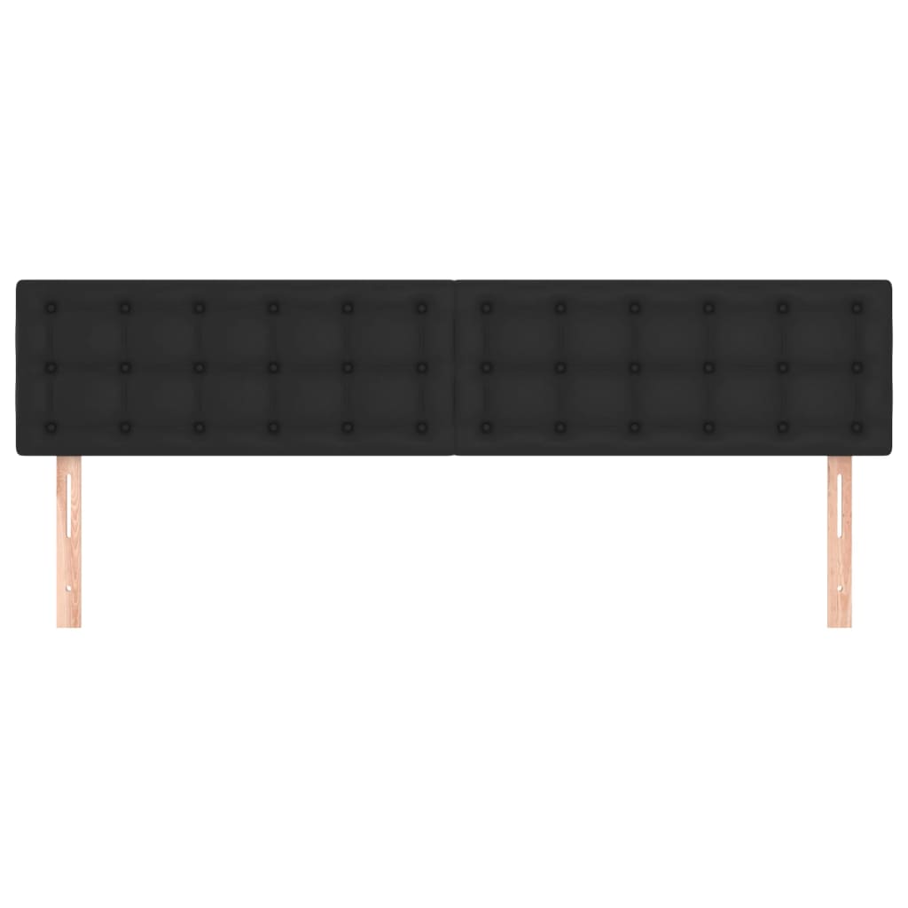 vidaXL Tăblii de pat, 2 buc, negru, 80x5x78/88 cm, piele ecologică