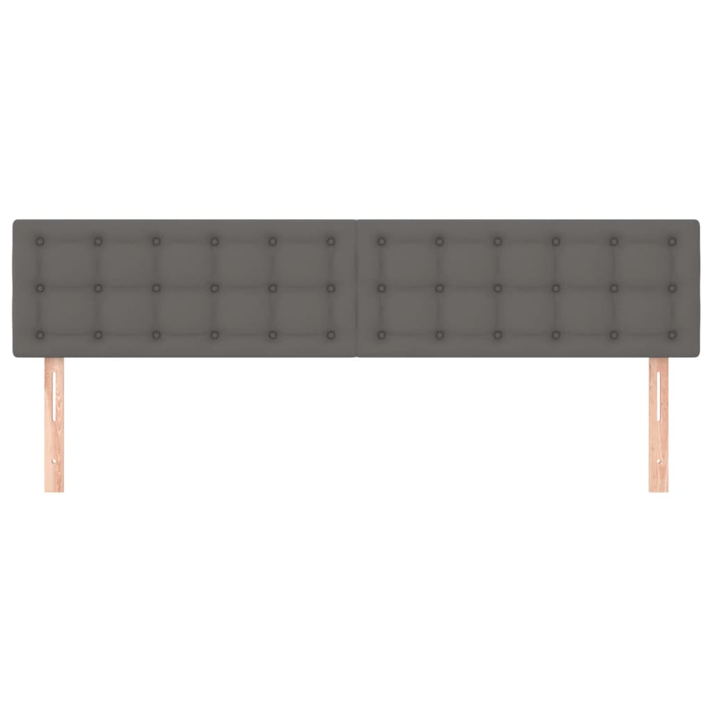 vidaXL Tăblii de pat, 2 buc, gri, 80x5x78/88 cm, piele ecologică vidaXL Tăblii de pat, 2 buc, gri, 80x5x78/88 cm, piele ecologică