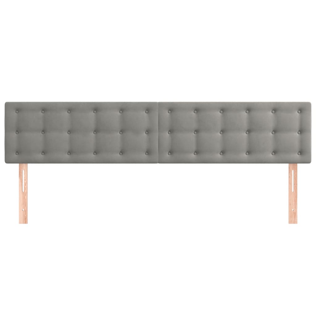 vidaXL Tăblii de pat, 2 buc, gri deschis, 80x5x78/88 cm, catifea