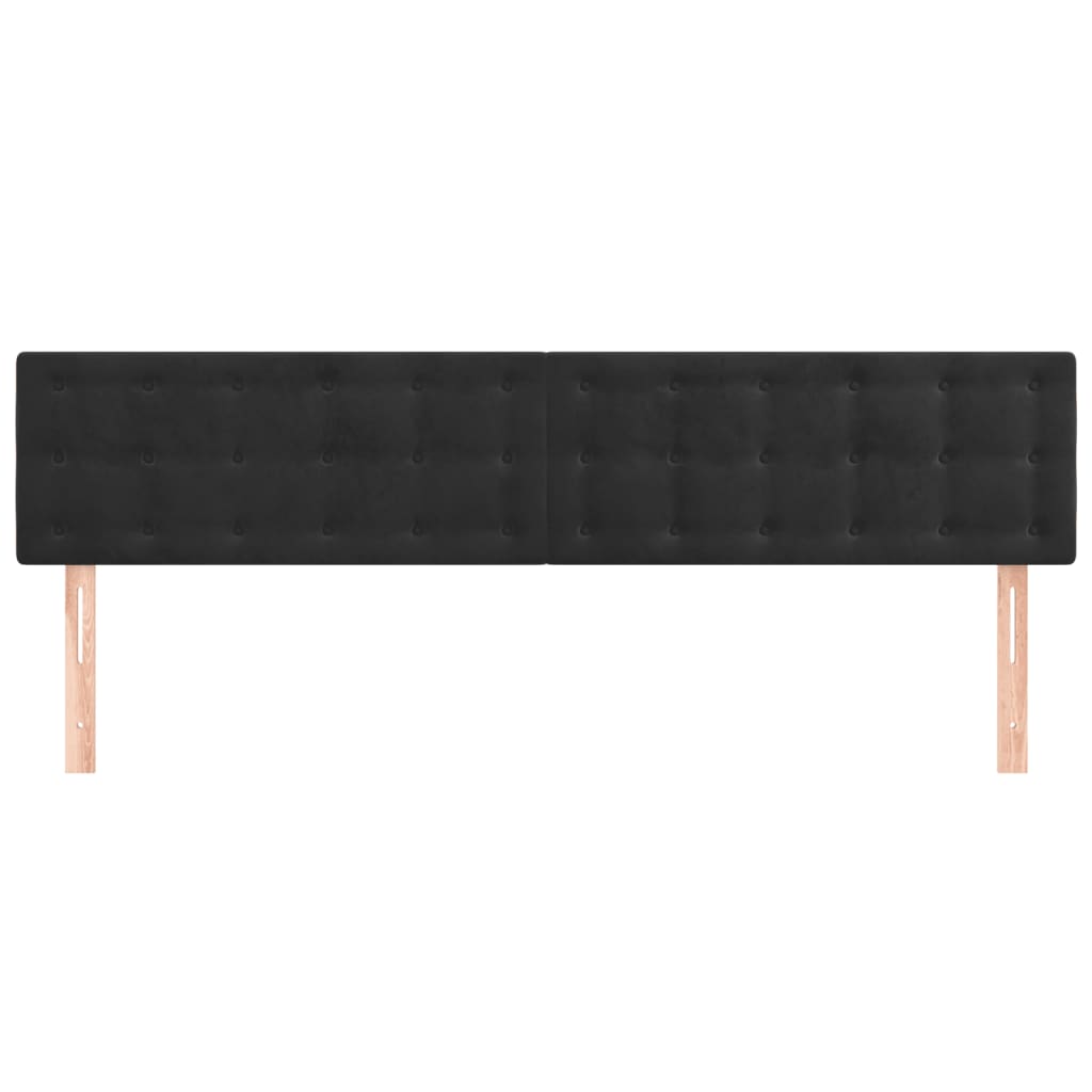 vidaXL Tăblii de pat, 2 buc, negru, 80x5x78/88 cm, catifea vidaXL Tăblii de pat, 2 buc, negru, 80x5x78/88 cm, catifea