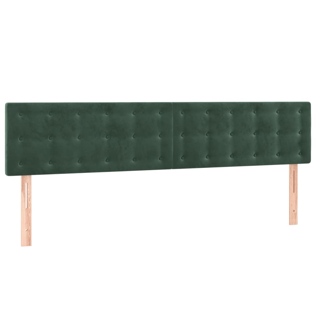 vidaXL Tăblii de pat, 2 buc, verde închis, 80x5x78/88 cm, catifea