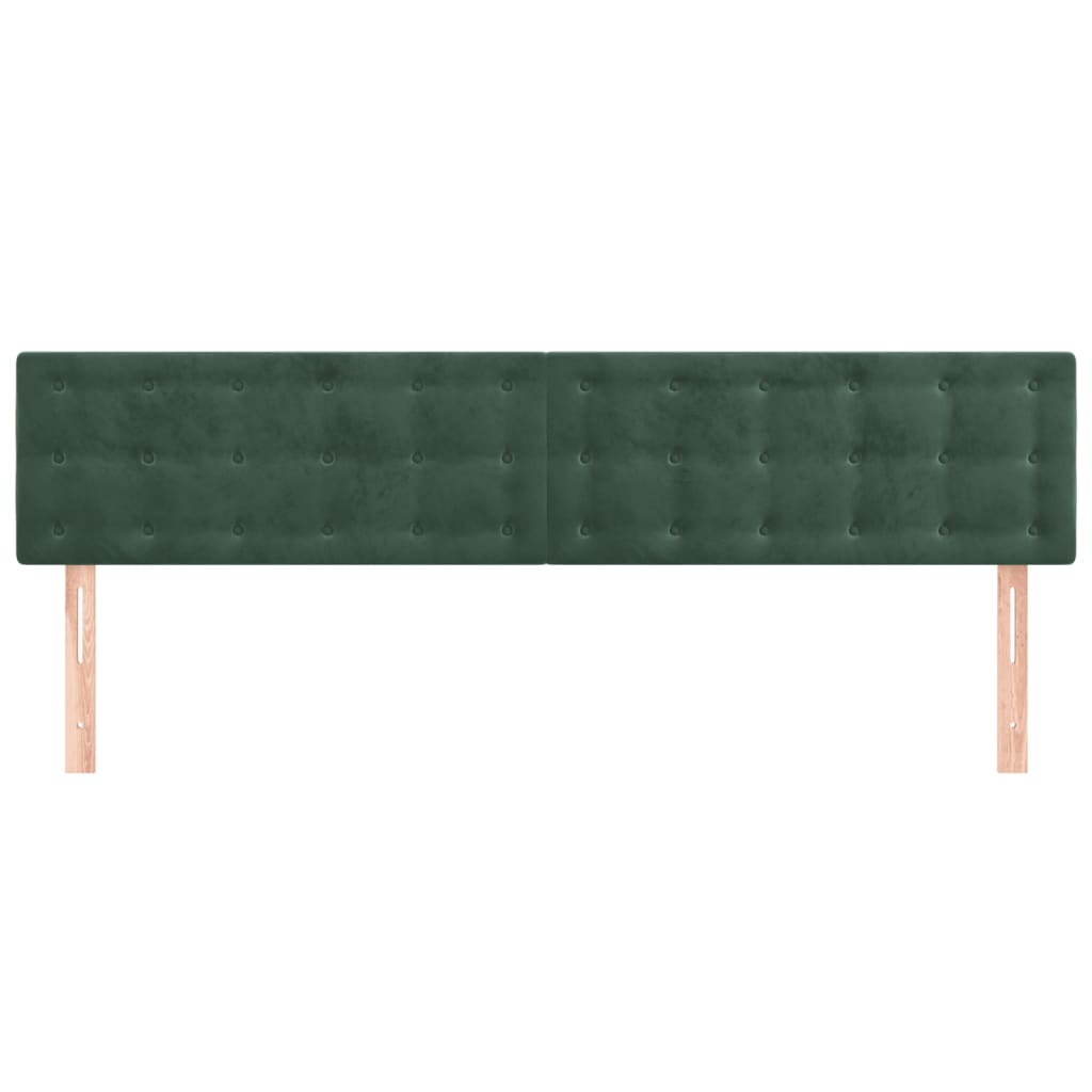 vidaXL Tăblii de pat, 2 buc, verde închis, 80x5x78/88 cm, catifea
