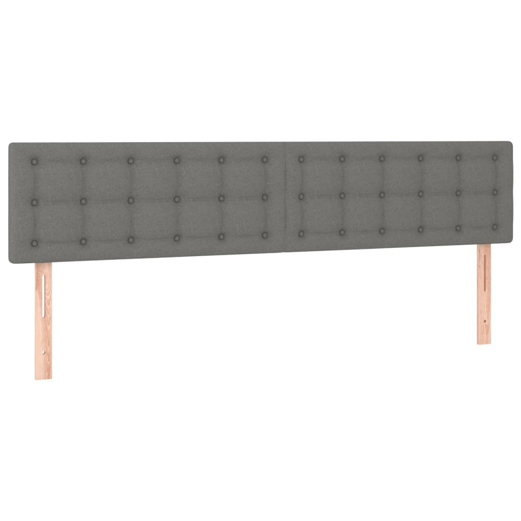 vidaXL Tăblii de pat, 2 buc, gri închis, 90x5x78/88 cm, textil vidaXL Tăblii de pat, 2 buc, gri închis, 90x5x78/88 cm, textil